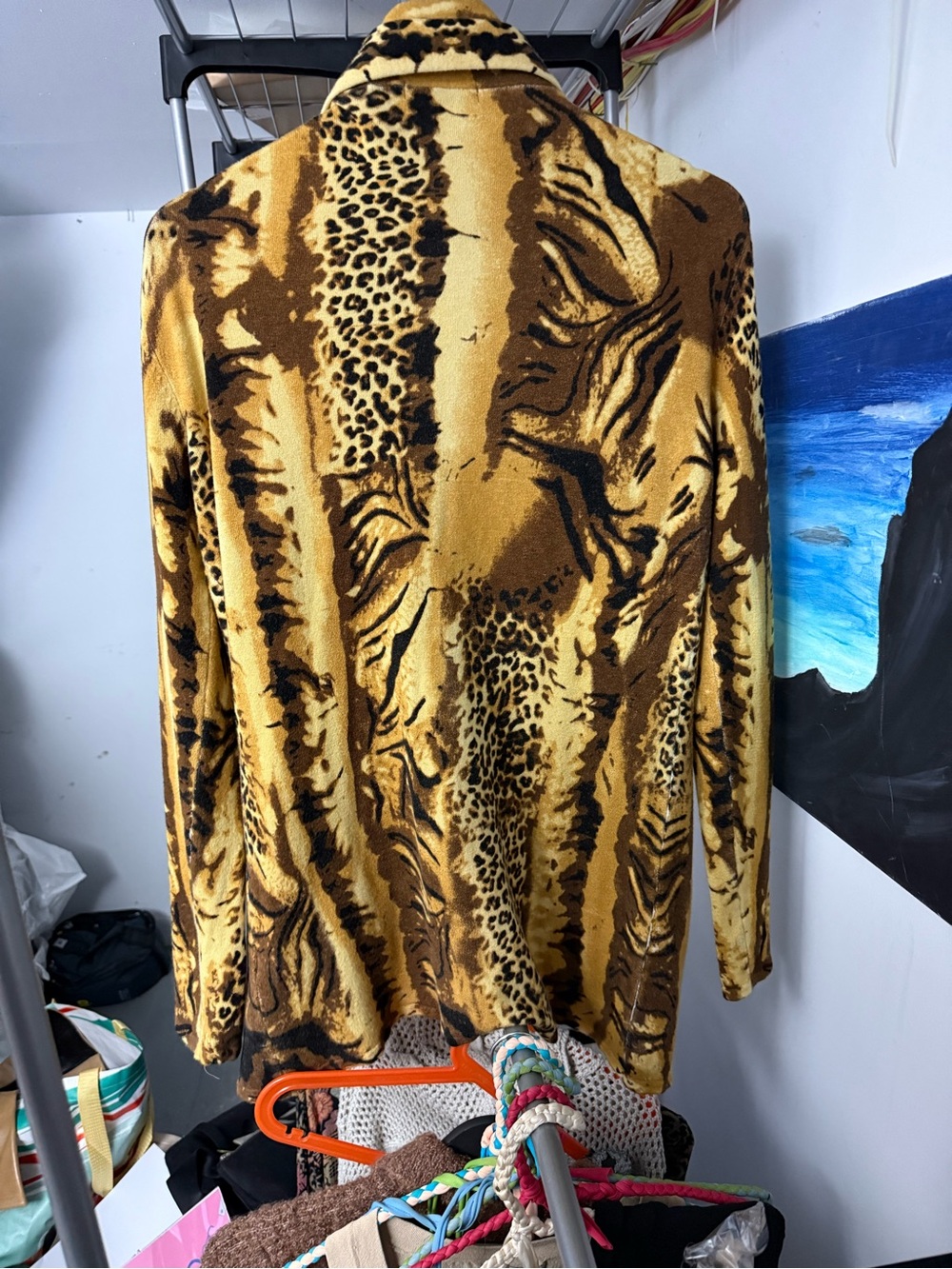 RED Valentino Women’s Animal Print Open Cardigan - Gold, Black